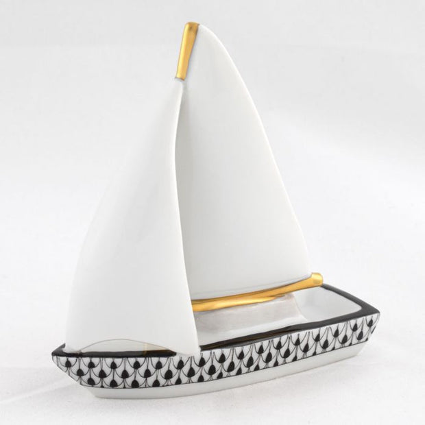 Herend Sailboat At Sea Figurine Figurines Herend 