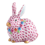 Herend Flower Bunny Figurine Figurines Herend Raspberry (Pink) 