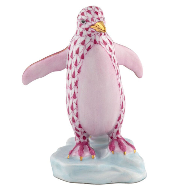 Herend Waddling Penguin Figurine Figurines Herend Raspberry (Pink) 