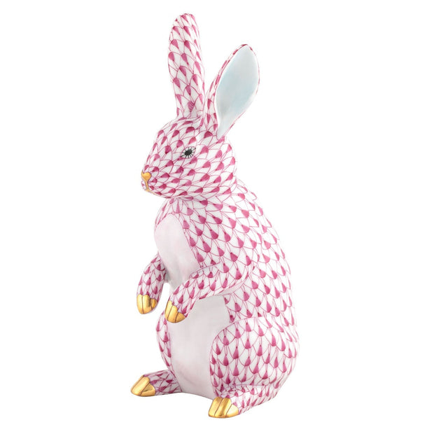 Herend Medium Standing Rabbit Figurine Figurines Herend Raspberry (Pink) 