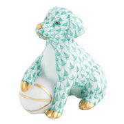 Herend Dog With Ball Figurine Figurines Herend Green 
