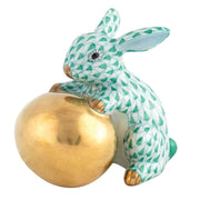 Herend Bunny With Egg Figurine Figurines Herend Green 