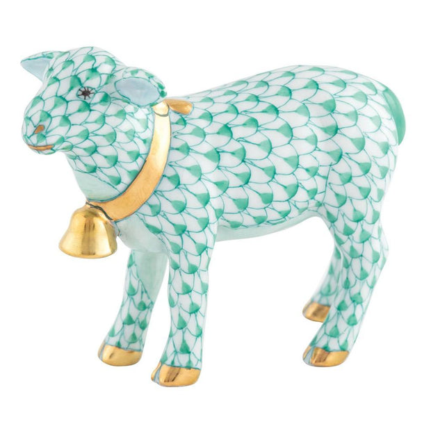 Herend Lamb With Bell Figurine Figurines Herend Green 