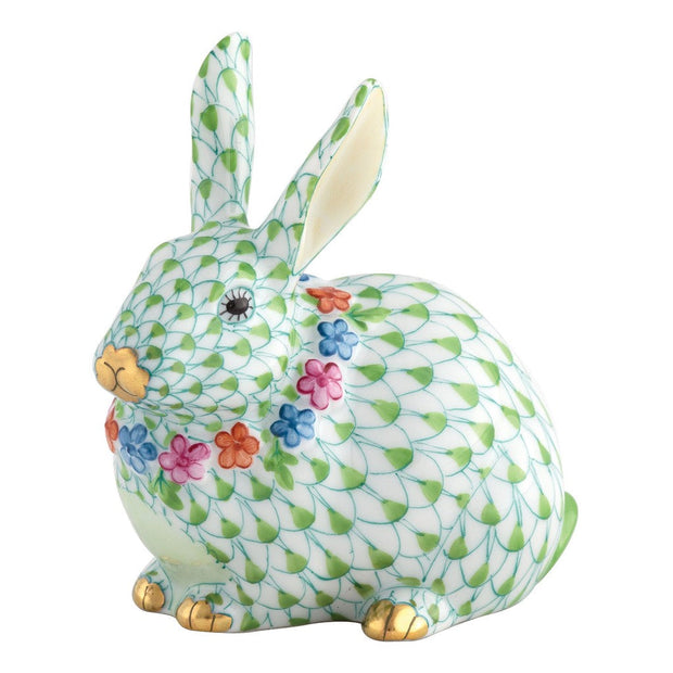 Herend Flower Bunny Figurine Figurines Herend Lime Green 