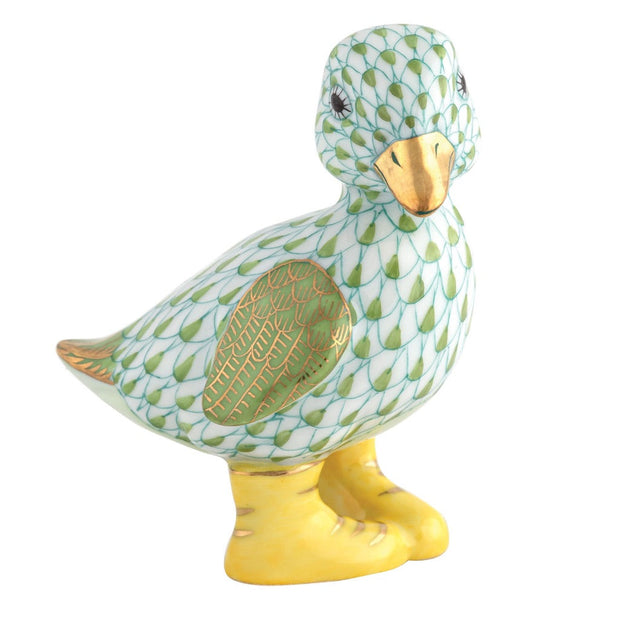 Herend Duckling in Boots Figurine Figurines Herend Lime Green 