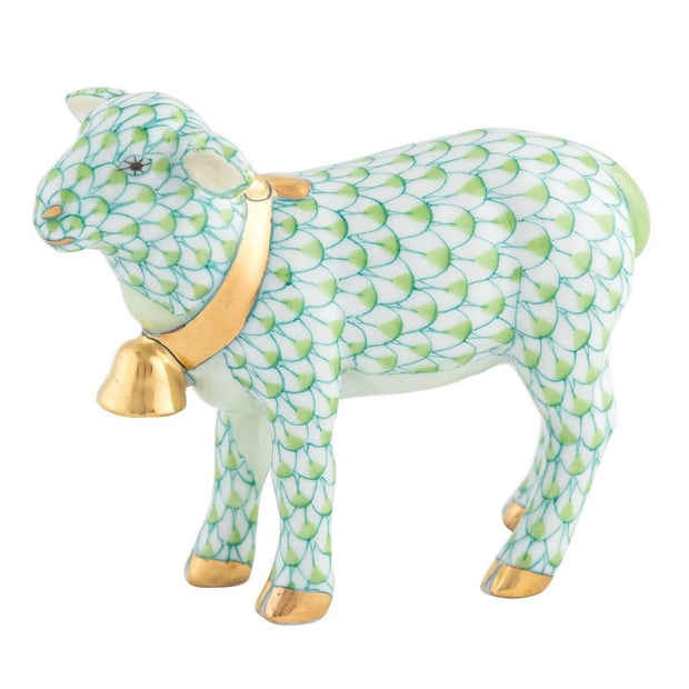Herend Lamb With Bell Figurine Figurines Herend Lime Green 