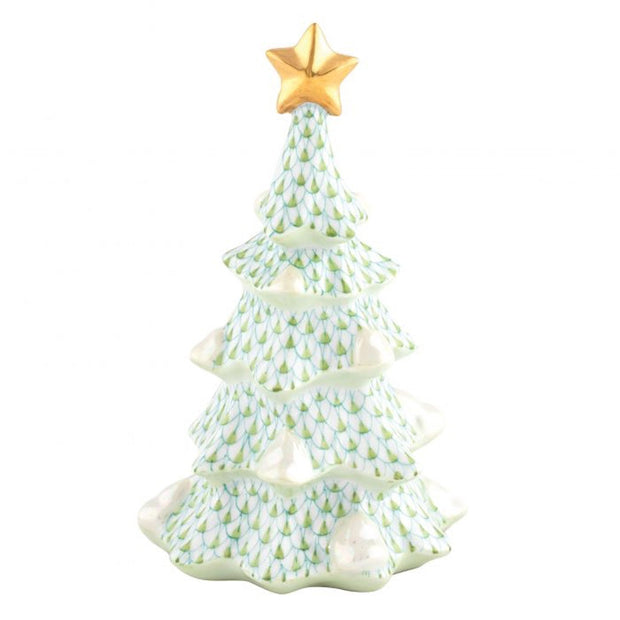 Herend Medium Christmas Tree Figurine Figurines Herend Lime Green 