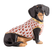 Herend Dachshund With Sweater Figurines Herend Rust 