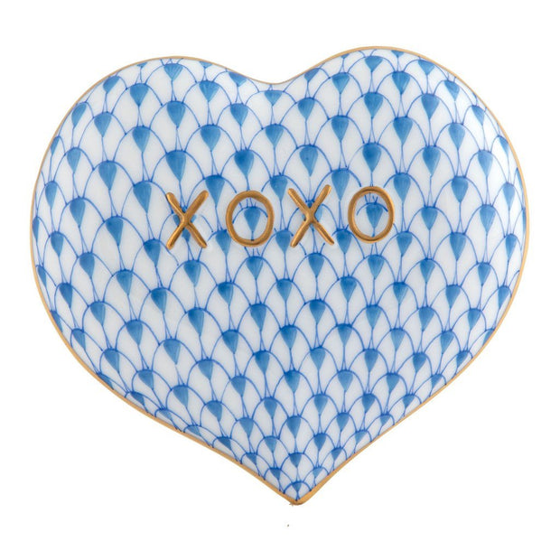 Herend Hugs And Kisses Heart Figurines Herend Blue 