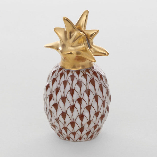 Herend Pineapple Place Card Holder Figurines Herend Chocolate 