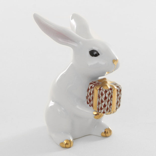 Herend Celebration Bunny Figurine Figurines Herend White-Chocolate 
