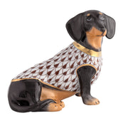 Herend Dachshund With Sweater Figurines Herend Chocolate 