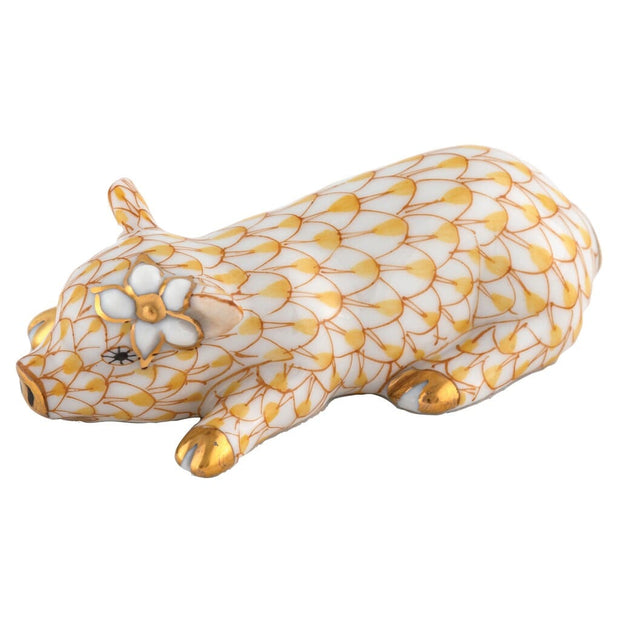 Herend Daisy the Pig Figurine Figurines Herend Butterscotch 
