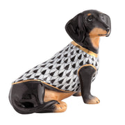 Herend Dachshund With Sweater Figurines Herend Black 