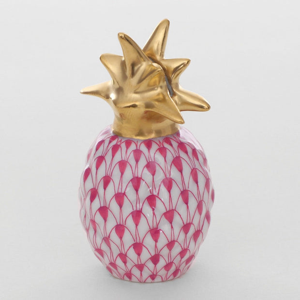 Herend Pineapple Place Card Holder Figurines Herend Raspberry (Pink) 