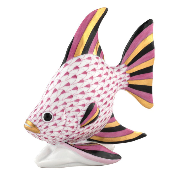 Herend Angel Fish Figurine Figurines Herend Raspberry (Pink) 