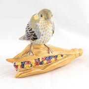 Herend Pine Warbler on Corn Figurine - Limited Edition Figurines Herend 