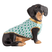 Herend Dachshund With Sweater Figurines Herend Green 