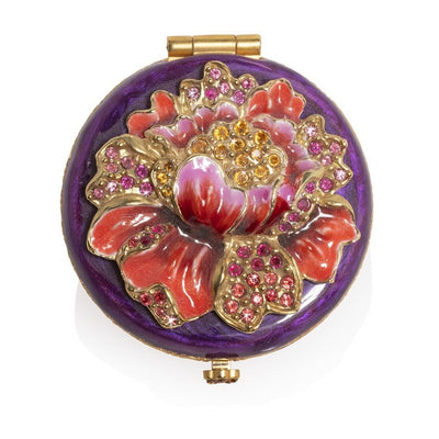 Jay Strongwater Angela Floral Round Compact Compacts Jay Strongwater 
