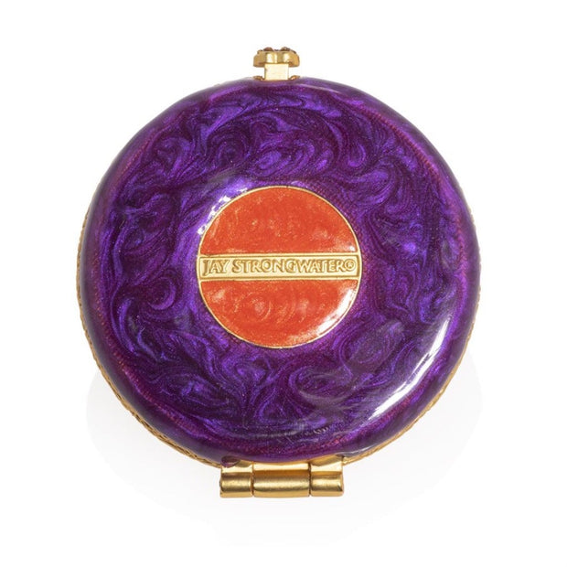 Jay Strongwater Angela Floral Round Compact Compacts Jay Strongwater 