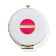 Jay Strongwater Monroe Lip Compact Pink/White Compacts Jay Strongwater 