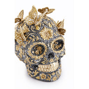 Jay Strongwater Frida Pave Skull with Butterflies Figurine Figurines Jay Strongwater 
