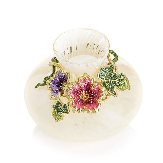 Jay Strongwater Holland Leaf & Flower Vase - Provence Vases Jay Strongwater 