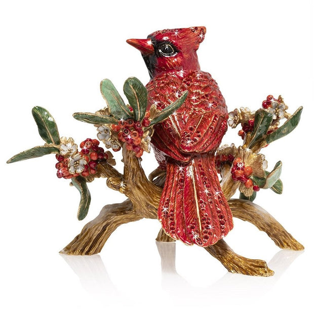 Jay Strongwater Cardinal on Branch Figurine Figurines Jay Strongwater 