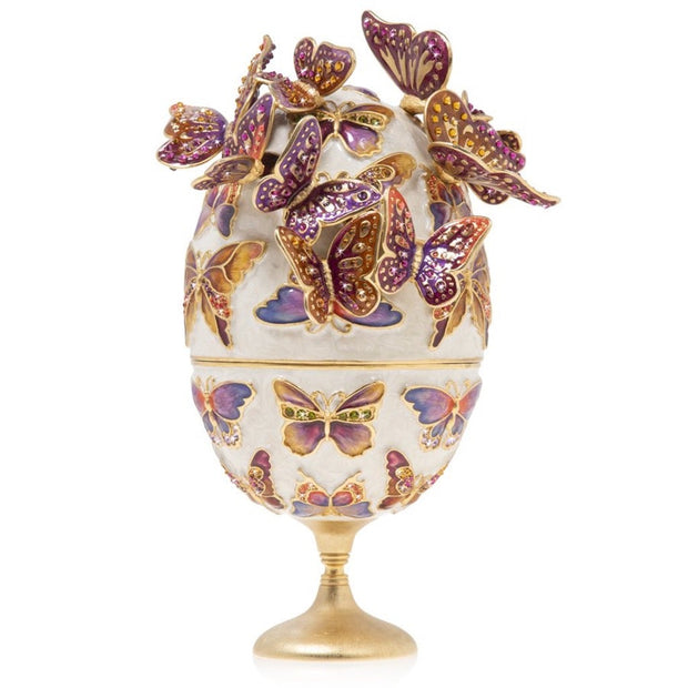 Jay Strongwater Butterfly Egg Objet Figurines Jay Strongwater 