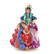 Jay Strongwater Nine Ladies Dancing Glass Ornament Christmas Ornaments Jay Strongwater 