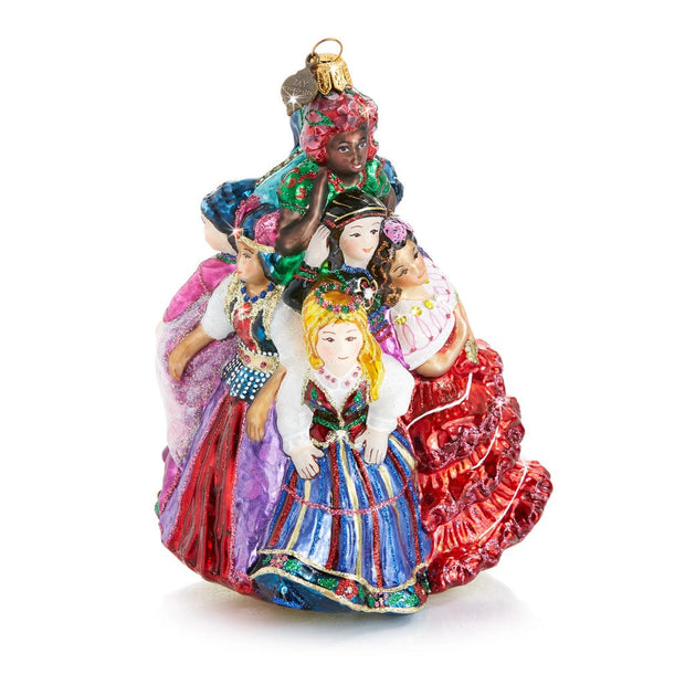 Jay Strongwater Nine Ladies Dancing Glass Ornament Christmas Ornaments Jay Strongwater 