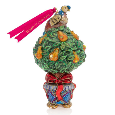 Jay Strongwater Partridge In A Pear Tree Glass Ornament Christmas Ornaments Jay Strongwater 
