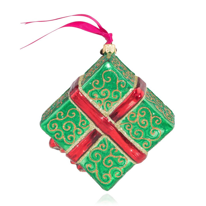 Jay Strongwater Five Golden Rings Glass Ornament Christmas Ornaments Jay Strongwater 