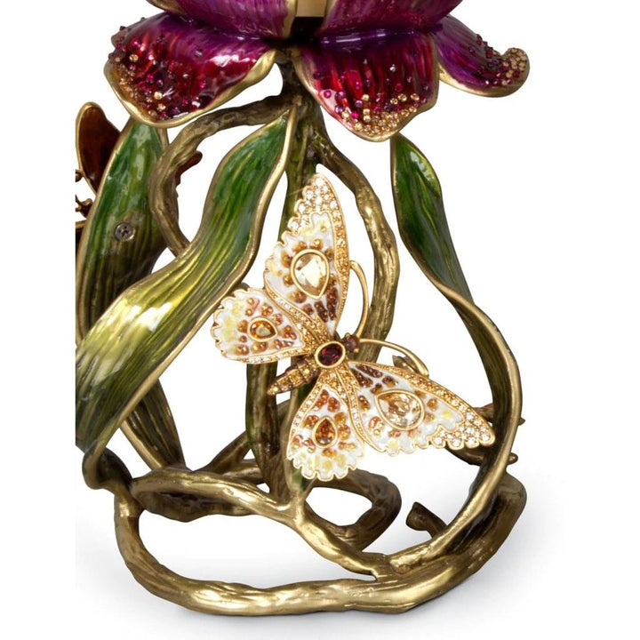 Jay Strongwater Meredith Floral 9" Pillar Candle Holder - Brocade Candle Holders Jay Strongwater 