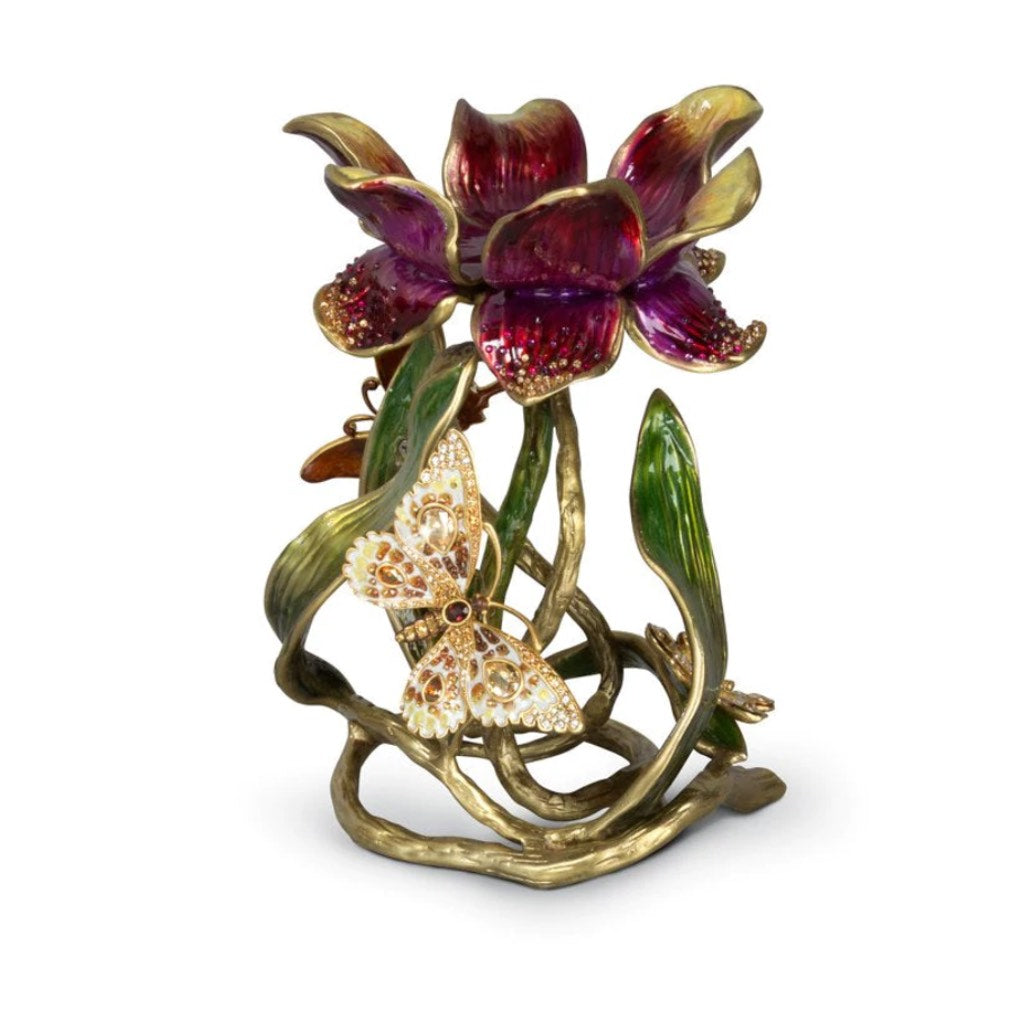 Jay Strongwater Aimee Floral 7" Pillar Candle Holder - Brocade Candle Holders Jay Strongwater 
