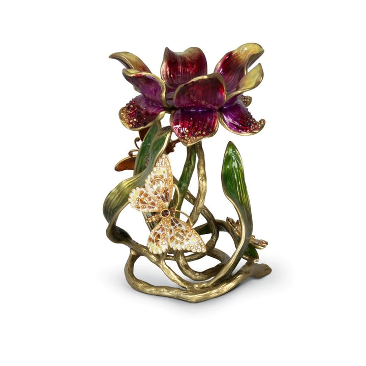 Jay Strongwater Meredith Floral 9" Pillar Candle Holder - Brocade Candle Holders Jay Strongwater 