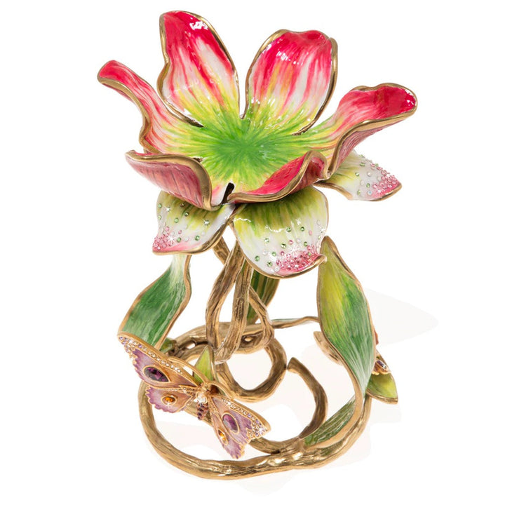 Jay Strongwater Meredith Floral 9" Pillar Candle Holder Candle Holders Jay Strongwater 