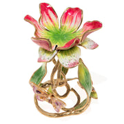 Jay Strongwater Meredith Floral 9" Pillar Candle Holder Candle Holders Jay Strongwater 