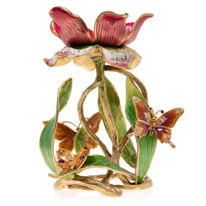 Jay Strongwater Meredith Floral 9" Pillar Candle Holder Candle Holders Jay Strongwater 