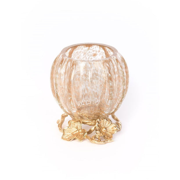Jay Strongwater Rhett Leaf & Flower Gilded Votive Candle Holders Jay Strongwater 