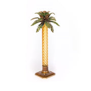 Jay Strongwater Kiana Palm Leaf Jeweled Glass Candlestick Candle Holders Jay Strongwater 