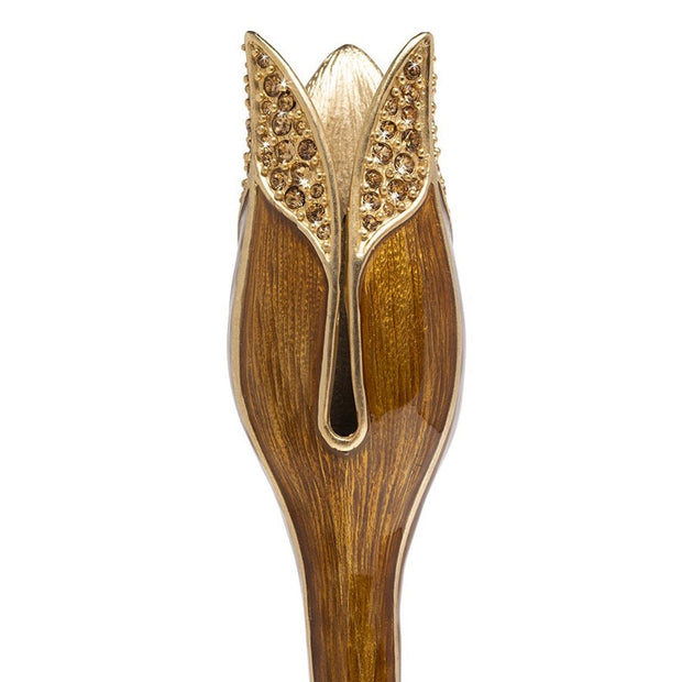 Jay Strongwater Ambrosius Tulip Tall Candle Stick Holder - Topaz Candle Holders Jay Strongwater 