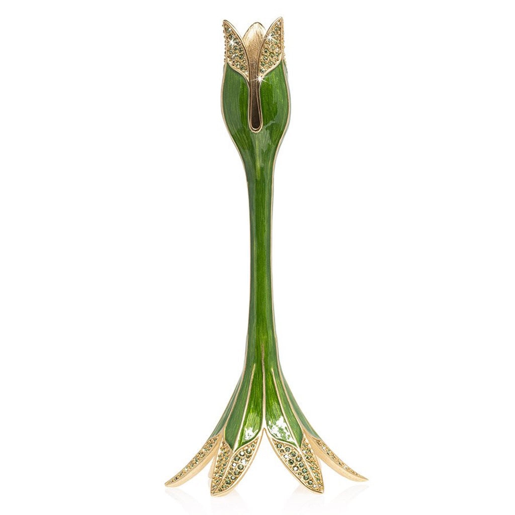 Jay Strongwater Abraham Tulip Medium Candle Stick Holder - Leaf Candle Holders Jay Strongwater 