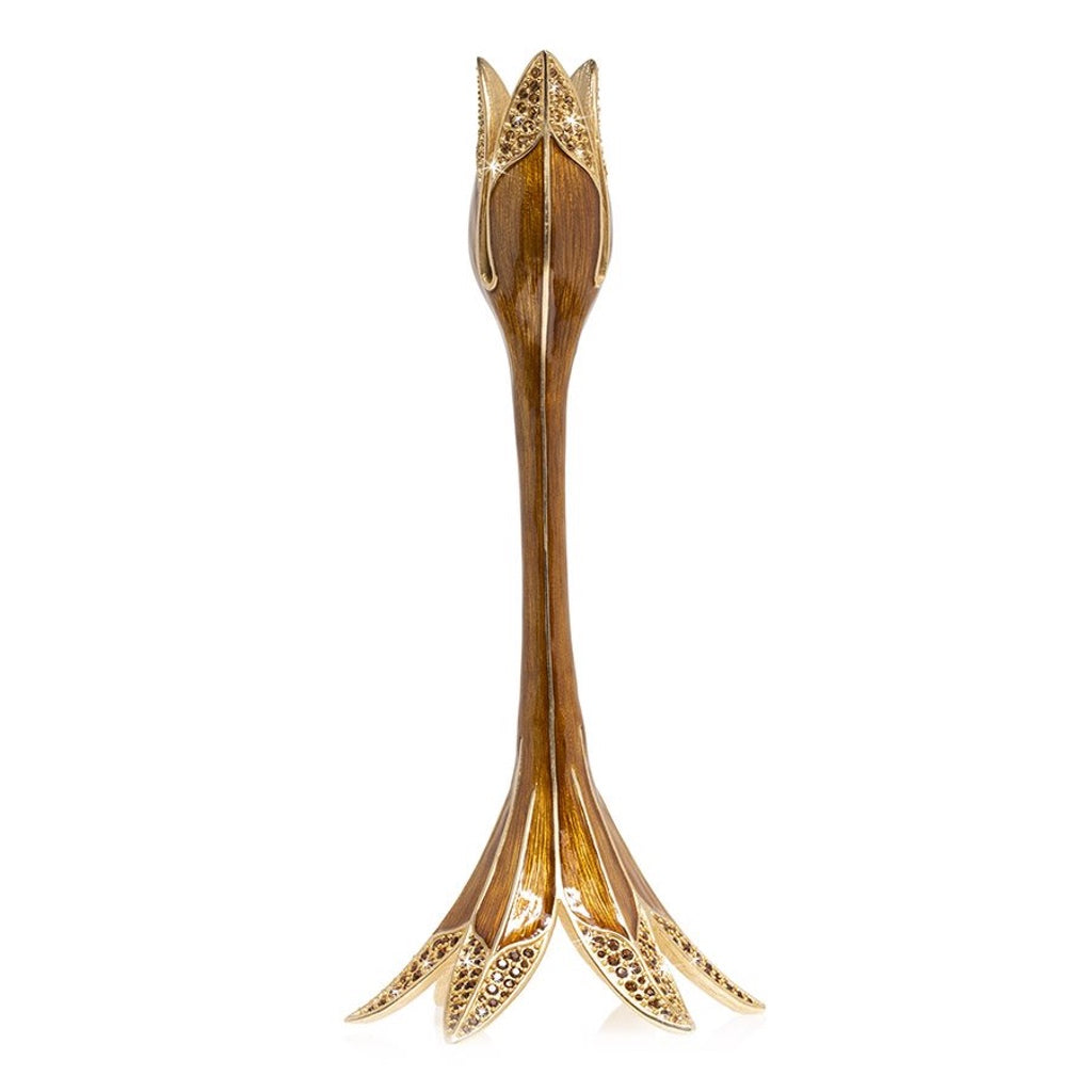 Jay Strongwater Abraham Tulip Medium Candle Stick Holder - Topaz Candle Holders Jay Strongwater 
