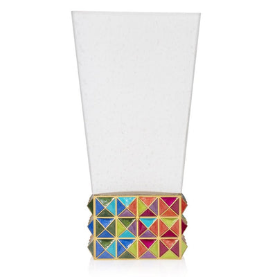 Jay Strongwater Opus Pyramid Vase - Rainbow Vases Jay Strongwater 