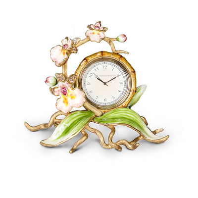 Jay Strongwater Tara Orchid Clock Clocks Jay Strongwater 