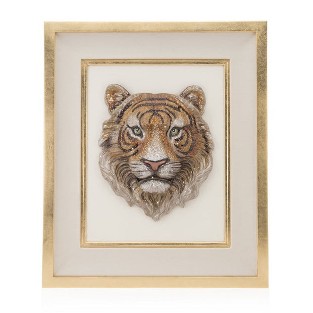 Jay Strongwater Sampson Tiger Head Wall Art Wall Art Jay Strongwater 