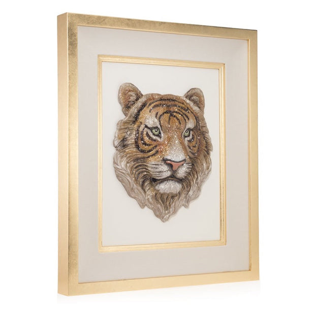 Jay Strongwater Sampson Tiger Head Wall Art Wall Art Jay Strongwater 