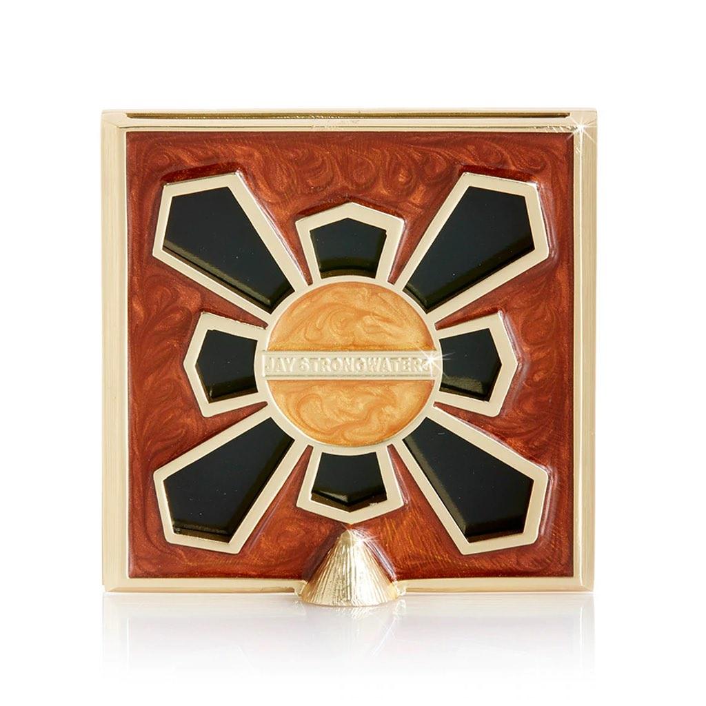 Jay Strongwater Leland Pave Corner 2" Square Frame - Amber Leopard Picture Frames Jay Strongwater 