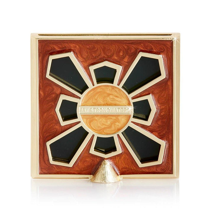 Jay Strongwater Leland Pave Corner 2" Square Frame - Amber Leopard Picture Frames Jay Strongwater 
